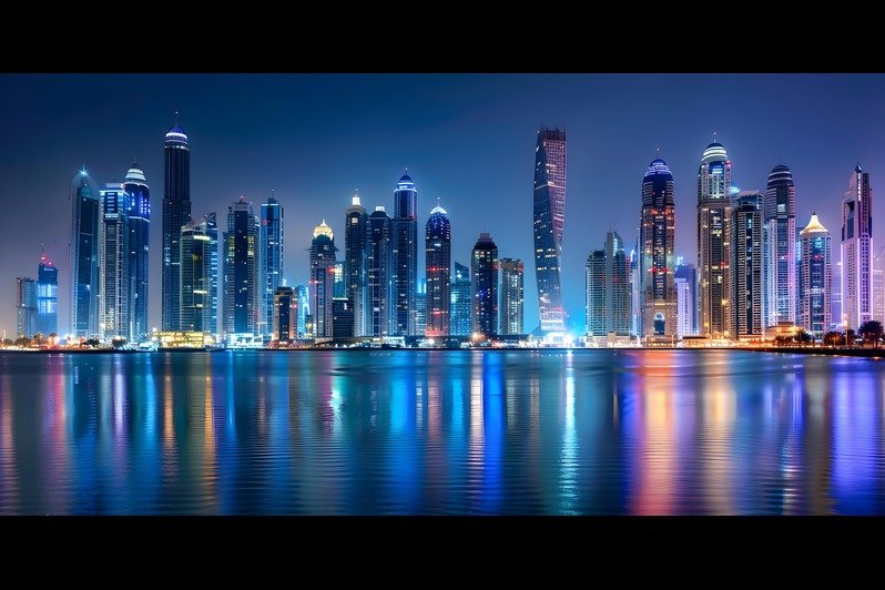 Modern Dubai Marina buildings