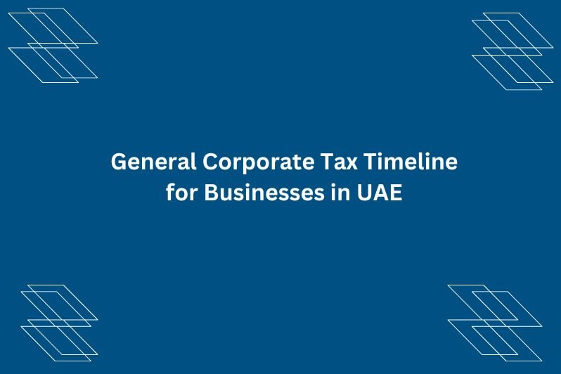 General Corporate Tax Timeline for Businesses in UAE